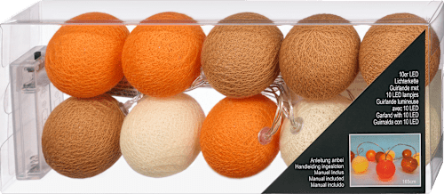Lichterkette Wabenbälle, orange/beige (10er) Dekorieren & Einrichten