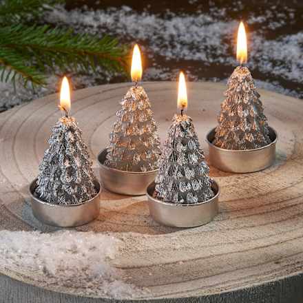 Lichter Motiv Weihnachtsbaum, silber Dekorieren & Einrichten