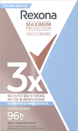 Antitranspirant Deocreme Maximum Protection Clean Scent Rexona