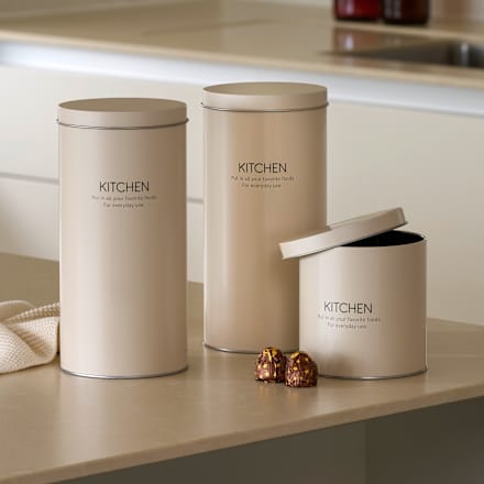 Aufbewahrungsdose aus Metall rund, offwhite (11x22cm) Dekorieren & Einrichten