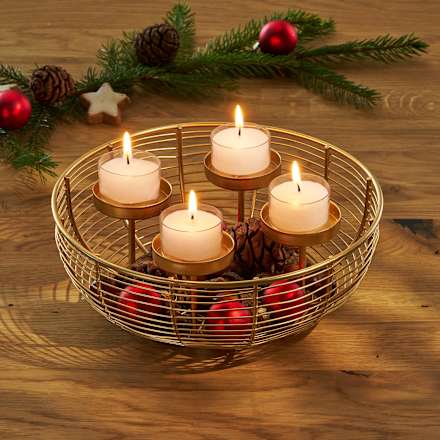 Kerzenhalter aus Metall, gold Dekorieren & Einrichten