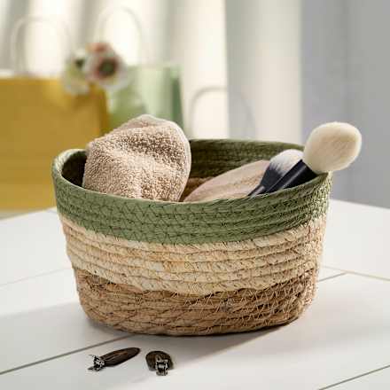 Korb, natur-grün (12x21 cm) Dekorieren & Einrichten