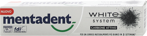 Dentifricio White System Carbone Attivo mentadent