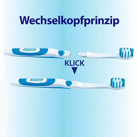 Zahnbürste öko-dent mit Aufsteckbürsten mittel aronal