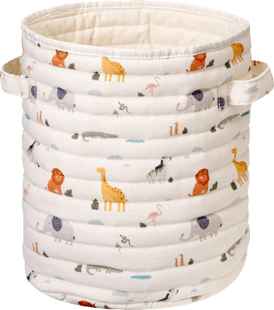 Aufbewahrungskorb aus Baumwolle mit Tiermuster (22x22x30 cm) keine Marke