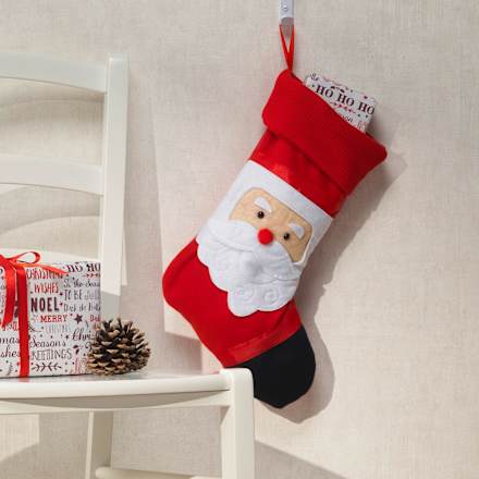Nikolausstrumpf Fleece mit Weihnachtsmann Dekorieren & Einrichten