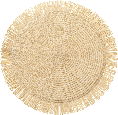 Platzset mit Fransen, rund, creme Dekorieren & Einrichten