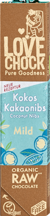 Schokoriegel Mild Kokos Kakaonibs LOVECHOCK