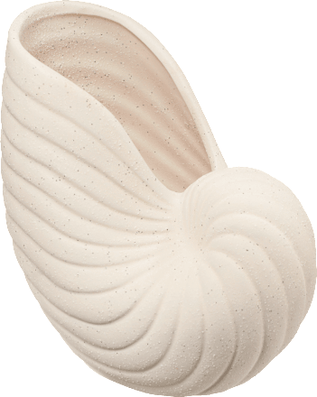 Vase aus Keramik "Schnecke", offwhite (18x17x9cm) Dekorieren & Einrichten