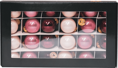 Globuri roz din sticlă pentru brad 25mm OTHMAR DECORATIONS