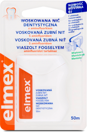 Voskovaná zubná niť elmex