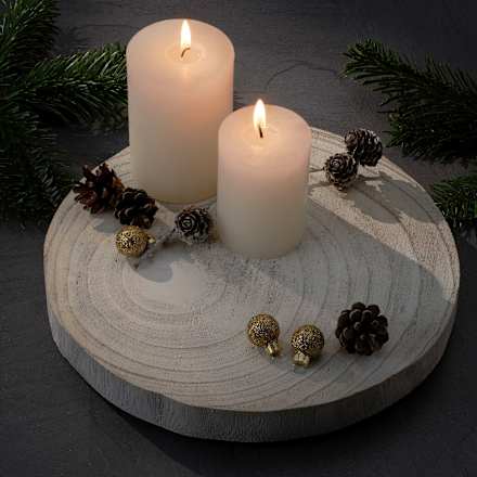 Holzscheibe, rund, grau Dekorieren & Einrichten