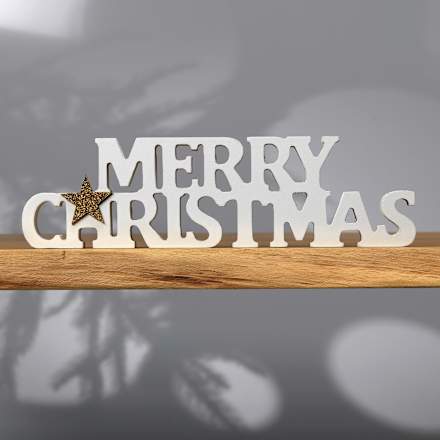 Holzschriftzug Merry Christmas Dekorieren & Einrichten