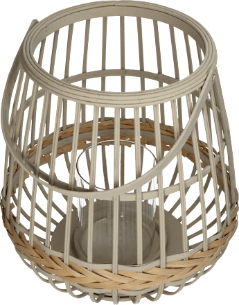 Windlicht aus Bambus, greige/natur (29,5x29,5x32 cm) Dekorieren & Einrichten
