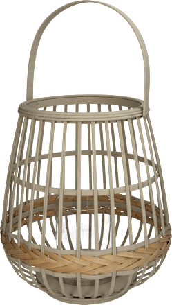 Windlicht aus Bambus, greige/natur (29,5x29,5x32 cm) Dekorieren & Einrichten