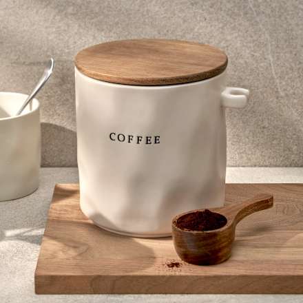 Dose "Coffee" mit Löffel, beige Dekorieren & Einrichten
