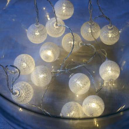 Lichterkette 16er LED mit Timer Wabenbälle weiß keine Marke