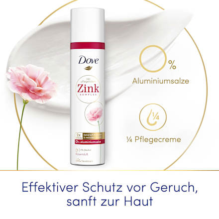 Deospray mit Zink Rosenduft Dove