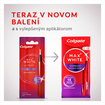 Bieliace pero Max White Overnight Colgate