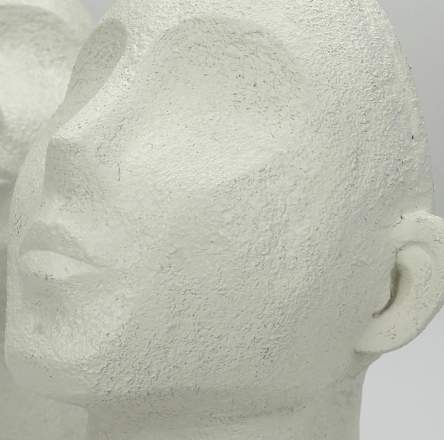 Buchstütze  "Gesichter" (2tlg), weiß (32x11x22,5cm) keine Marke