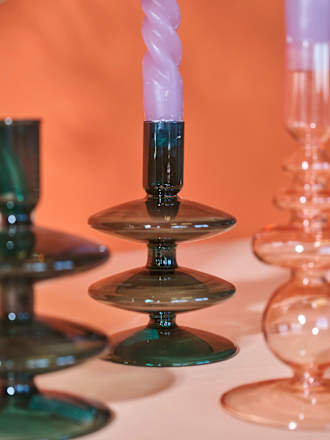 Stabkerzenhalter aus Glas, jade keine Marke