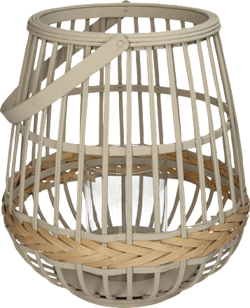 Windlicht aus Bambus, greige/natur (29,5x29,5x32 cm) Dekorieren & Einrichten