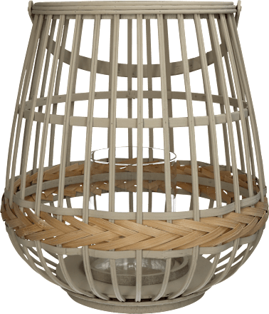 Windlicht aus Bambus, greige/natur (29,5x29,5x32 cm) Dekorieren & Einrichten