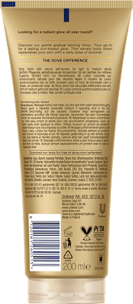Selbstbräuner Lotion gradual tanning light to medium Dove