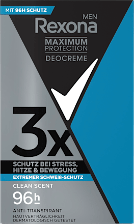 Antitranspirant Deocreme Men Maximum Protection Clean Scent Rexona men