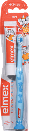 Otroška zobna ščetka in pasta z aminofluoridom, od 0 do 3 let, več različic elmex