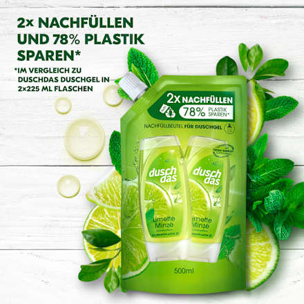 Duschgel Limette & Minze Nachfüllpack duschdas