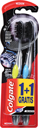 Четка за зъби 360 Charcoal  Black Colgate
