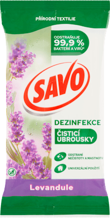 dezinfekční čisticí ubrousky s vůní levandule SAVO