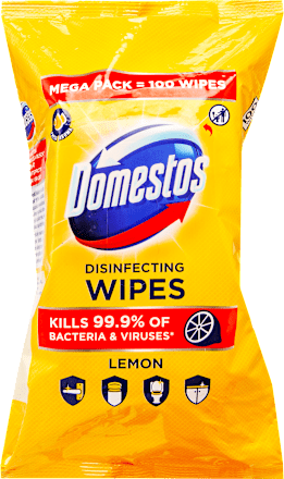 Higiénikus törlőkendő, lemon Domestos