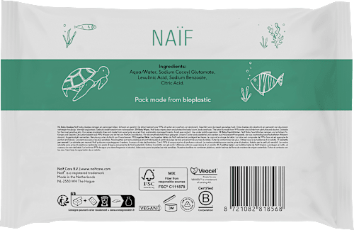 Feuchttücher plastikfreie Vorratsbox (8x54 St) NAIF