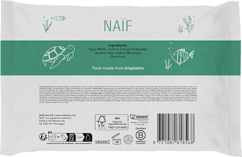 Feuchttücher plastikfreie Vorratsbox (8x54 St) NAIF