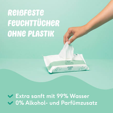 Feuchttücher plastikfreie Vorratsbox (8x54 St) NAIF