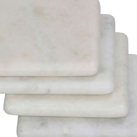 Untersetzer-Set aus Marmor, weiß (10x10x3,8cm) keine Marke