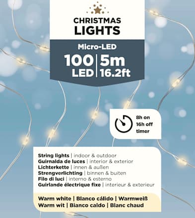 Lichterkette 100er Micro-LED, warmweiß Dekorieren & Einrichten