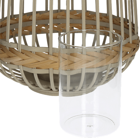 Windlicht aus Bambus, greige/natur (29,5x29,5x32 cm) Dekorieren & Einrichten