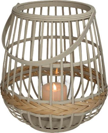 Windlicht aus Bambus, greige/natur (29,5x29,5x32 cm) Dekorieren & Einrichten