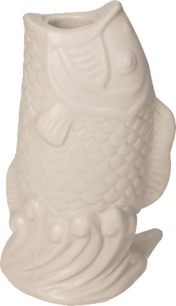 Stabkerzenhalter aus Keramik "Fisch", grau (8,9x7x15,8cm) Dekorieren & Einrichten