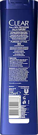 Shampoo uomo anti-forfora 3in1 purezza attiva CLEAR Men