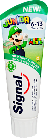 Super Mario Junior dječja pasta za zube Mild Mint Flavour, 6 – 13 god., više vrsta Signal