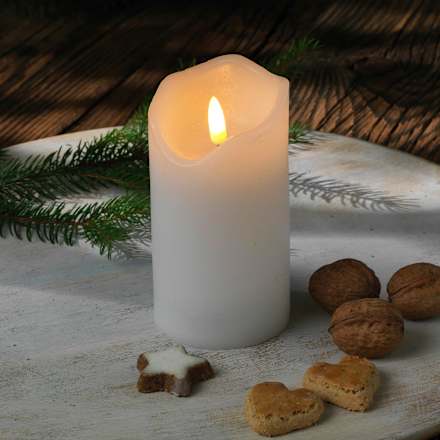 LED Stumpen 130/70 mit Timer, weiß Dekorieren & Einrichten