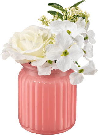 Glasvase mit Blumenarrangement, rosa/weiß Dekorieren & Einrichten