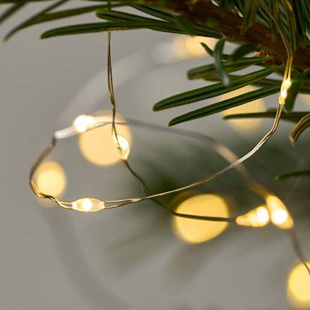 LED Lichterkette, warmweiß, silber (60er Micro) Dekorieren & Einrichten