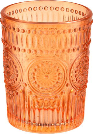 Trinkglas mit Schliff, orange Dekorieren & Einrichten
