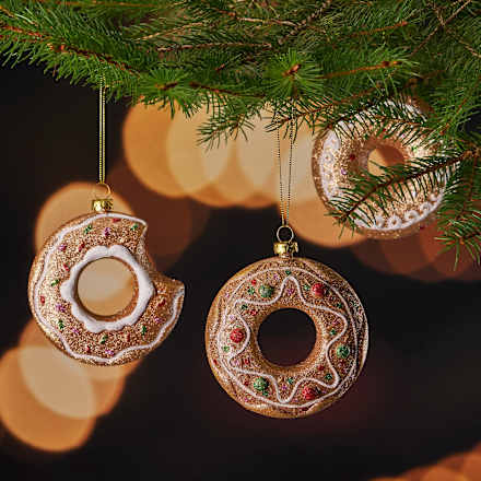 Donut aus Kunststoff, braun beglittert Dekorieren & Einrichten