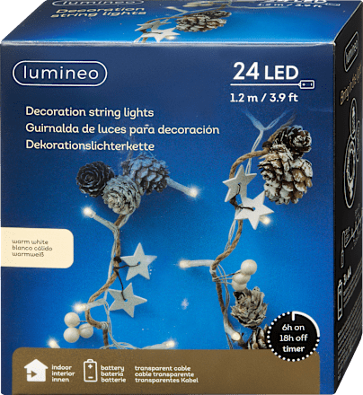LED Lichterkette, Zapfen-Seil (24er) Dekorieren & Einrichten